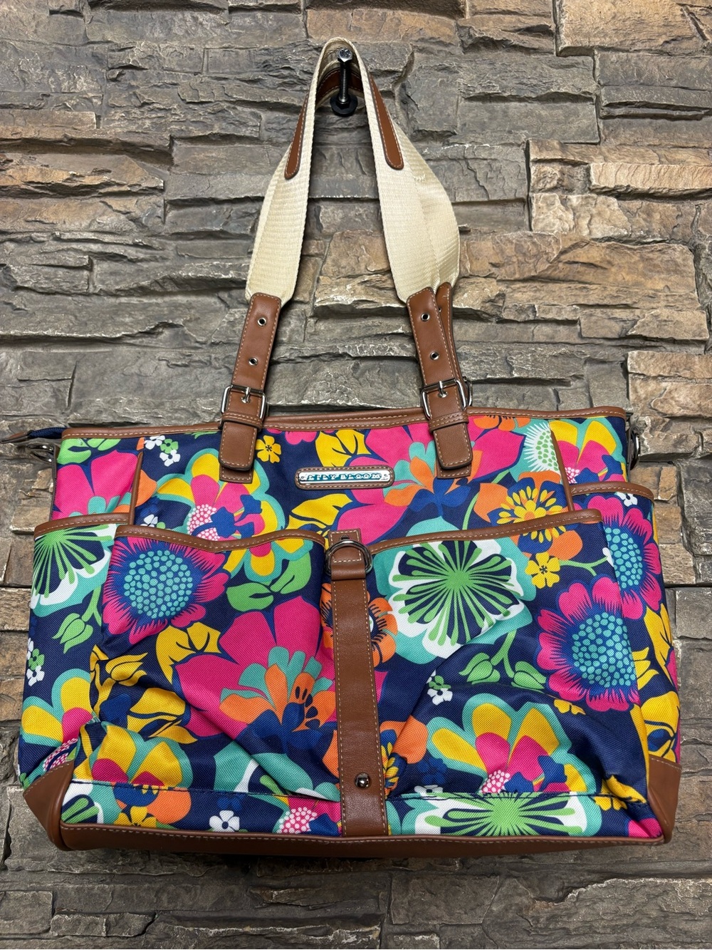 Lily Bloom Large Floral Tote Shopper Bag Multi Compartment Travel Diaper Bag